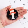 Spille Creative Design Creative Cappello Orange Elegant Lady Acrilic per donne Distintive per pin taglienti rotondi Distintivi per la moda della moda