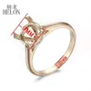 Solitaire Ring Helon Round Cut Kesme 9mm Yarı Montaj Düğün Yüzesi Ayar Katı 14K 10K Sarı Altın Yüzük Kadınlar Solitaire Fine Jewelry D240419