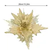 Dekorativa blommor Juldekorationer Glitter paljetter Artificiellt Silk Tygträd Floral Prydnad Årsfestdekorförsörjning