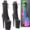 Chaussures de danse Holographic Light réfléchie PU Upper 15cm / 6 pouces pour la plate-forme féminine Talons hauts Boots modernes Pole 055