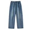 Herr jeans sommarbyxor 2024 trend mångsidig avslappnad lös droppe rak ben retro high street