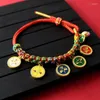 Link braccialetti bracciale regolabile in fila dio di ricchezza dono etnico a mano colorata per donna e uomo
