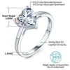 Pierścień Solitaire Attagems 2.0ct 8.0 mm Serce kształt moissanite zaręczyny Women Pierścień Pierścień 925 Srebrny diament