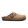 sumemr Slippers Flats Sandals Mules Cork Slides Top Leather Buckle Strap Men Women Designer Outdoor Beach Shoes Sliders