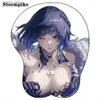 Mouse blocs pulso repousa genshin impacto fofo yelan kawaii Anime Sexy mouse mouse com pulso 3d grande gel de mesa de gel mate mousepad anime mouse mouse cald acessórios y240419