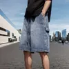 Herren Jeans Herren -Denim -Shorts Sommer Amerikanische Streetwear Lose Cargohose für Mann lässig modische Ropa de Hombre