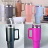 Tumbler in acciaio inossidabile da 40 once da 40 once con manico colorato con tazza di birra con bottiglia d'acqua a tazza a grande capacità con tazza da campeggio esterno con coperchio FY5528 SS1220Q240419