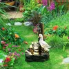 Duck Squirrel Water Solar Power Resin Patio Fountain Garden Design with Solar Light Gardening Outdoor Decorations Gift Present 240411