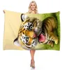 Animal Tiger Bear Panda Beach Towel 3D Impression numérique serviette de bain rectangulaire serviette en microfibre6412370