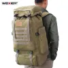 Sacles à dos 60l Grand sac militaire toile sac à dos sacs tactiques camping randonnée randonnée armée mochila tactica voyage molle hommes extérieur sport