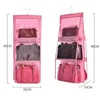 Storage Bags 6 Pocket Transparent Double-sided Six-layer Bag Hanging Non-woven Handbag Hangers For Dust Large Capacity