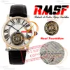 Orologio da uomo automatico da uomo di Rotonde Flying Tourbillon Rmsf Rose Gold Silver Nero Romano Cinta di pelle marrone Super Edition Orologi RELOJ HOMBRE MONTRE PURETIME PTCAR