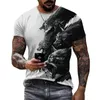 Herren-T-Shirts Sommer Herren Ace of Tops Spaten T-Shirt 3D Bunte Druck kurzärmelig übergroßes Hemd Casual Fashion Street Kleidung