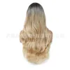 perruques bouclées humaines à chaud vendant des cheveux bouclés moyens moyens avec de grandes vagues et progressivement légèrement les perruques de tempérament brun doré pour les perruques féminines