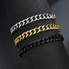 Ceoj Chain 3-7 mm Bracciale a catena del marciapieno Miami Chunky per uomo in acciaio inossidabile Cuban Link Candaio Classic Punk Punk Male pesante Gioielli maschi pesanti D240419