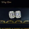 Wong Rain Classic 925 Sterling Silver Created Moissanite Gemstone Diamonds Earrings Ear Studs Wedding Fine Jewelry Whole CX20089834586528