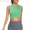 Desginer Als Yoga Aloe Top Shirt Clothe Short Woman New Womens Sports Tank Top Running Fitness Open Navel Short Sleeveless Cover Up Training Suit