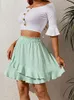 Rokken dames hoge taille onregelmatige vaste korte rok zomer mode gegolfde randen casual streetwear mini wit zwart