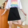 Jupes Summer High Taist Slim Jupe denim femme simple Basic Couleur solide Black Street Chic A-line Femme