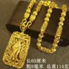 Hänge halsband riktiga guld 999 halsband guanyin hänge 24k kedja au750 dominerande mode smycken boss kedja gåva för män och kvinnor 240419