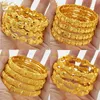 Aniid Luxury Dubai Gold Color for Women 24K Gold Glated Indian African Bracelets Charm Wedding Ethiopian Arabic Jewelry 240419
