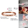 Link Bracelets Vinterly Pure Titanium Magnetic Bracelet Women Anti-allergy Cubic Zirconia Health Energy Germanium Rose Jewelry