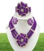 Pärlhalsbandsmycken Set African Wedding Jewelry Set Rose Flower Women Halsband Pärlsmycken örhängen4028153