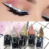 Eyeliner Göz Farı İncili Elmas Göz Farı Sıvı 5 Boyunca Pullar Makyaj Pürüzsüz Mini İnce Fırça Eyeliner Parlatıcı ve Kafa