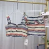 Tweed Tweed Tweed Skirt Set coloca trajes de rayas franceses coreanos chaleco de temperamento superior mini faldas de dos piezas para mujeres 240417