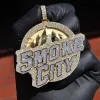 Colliers Bussdown 3D RAPPER SOLID 925 STERLING Silver VVS Moisanite Pendre de lettre personnalisée