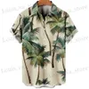 Chemises décontractées pour hommes Hawaiian Shirt Men Men Summer 3D Coconut TR Shirts imprimés pour hommes Holiday Short Beach Tops T-shirt Men Blouse surdimensionné T240419