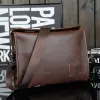 Briefzüge 2020 Neuankömmlinge Männer Leder Vintage Taschen Mann Schulter Messenger Bag Cowide männliche Leder -Crossbody -Taschen