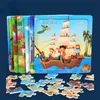 Puzzles 3D Nouveau 20 pièces Montessori Puzzle 3D Puzzle Cartoon Animal Vehicle Jigsaw Wood Puzzle Game Early Learning Educational Toys for Children 240419