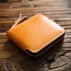 Wallets 2021 100% Genuine Leather Wallet for Men Male Vintage Handmade Short Bifold Zipper Purse with Card Holder Coin Pocket Money Bag