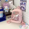 Backpack Korean Girls Large School Bag 2024 ITA com bolsos claros para exibição de pinos Big Kawaii