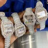 Cartis 5 Styles Nya skelett VVS Moissanite Watch Iced Out Wristwatch Pass Diamonds Test ETA Luxury Sapphire Watches Rose Gold Silver Automatic Iced Out Watches