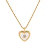 Designer Summer Summer Vintage Fried Perk Twists Chain Heart Coeur en forme de zircon Pendant Collier pour femmes en acier inoxydable en acier inoxydable