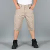 Herren -Shorts Hosen Feste Farben Multi -Taschen Sommer Entspannte Fit Straight Cargo Streetwear