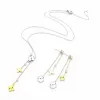 Fashion Lady Women Pendant Neckor Gold/Silver-färg Hårdvara Tassels Hollow Out Set Diamond Idylle Halsband Örhängen smycken