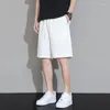 Heren shorts lism vaste kleur ademende mannen zomer casual y2k rechte peen zweet mannelijk zwart wit oversized korte broek