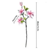 Fiori decorativi 1pc 40 cm ramo di fiori magnolia artificiale con foglie di simulazione del tocco reale seta per decorazione della tavola di disposizione