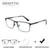 Zenottique Alloy Square Progressive Prescription Lunes pour hommes Femmes anti-bleu Lumière / Pochromic Optical E EOBLASSES 240416