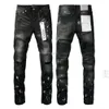 Jeans pourpre pour hommes pour hommes pantalons denim de la mode Fashion Womens Purple-Brand Trends Black Ripped Biker Slim Fit Motorcycle Pantalon