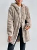 Women's Winter Woman Woman abbottono cappotto con cappuccio Casualizza da donna Calda maglione a maniche lunghe Outwear solido per giacche
