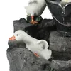 Garden Decorations Duck /Squirrel Fountain Ornament Resin Sculpture Landscaping Decor With Light For Patio Balcony Lawn