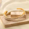 Uworld Stainless Steel Mini Layer Pearl Open Charm Bracelet Bangle for Women PVD 18kgoldplated Waterproof Jewelry 240410