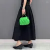 Kjolar koreansk stil a-line elastisk midja kvinna sommarlång svart vintage tryckt kjol lös passformad målad mode jjsk038