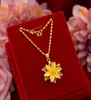 Belle chaîne de pendentif fleurie filigrane 18k Jielries de mode pour femmes remplies d'or jaune 6356845