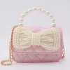 Klassische Geldbörsen und Handtaschen rosa glänzende Kindertasche und Bogen Mini -Handtaschen verkaufen Seitenbeutel für Mädchen 240418
