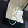 Luxury Lock Diamond Pendant Necklace T Lock Brand Designer Half Crystlal Hollow Round Circle Charm Bucket Silver Cuban Chain Necklace For Women Jewelry Gift